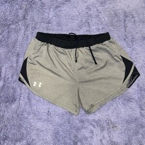 Under Armour Heat Gear Loose Fit Gray Athletic Running Shorts Womens Size Medium